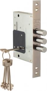 Замок врезной KALE 257/L сувальд. 5кл.никель тех.комплектация