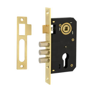 Замок врезной FERRE 9011 SR-3R G межос.61,5мм, золото