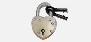 Замок навесной ЗВС-2 ЗОЛОТОЕ СЕРДЦЕ хром