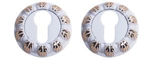 Накладка цил. TRODOS ET04-AL (WW+PB)/WW (белый+золото/белый)