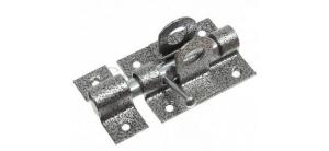 Засов с проушинами с круглым ригелем (ант.серебро) Делга