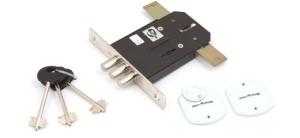 Замок врезной МЕТТЭМ ЗВ 8 852.1.0 3кл. с тягами декор.накладка