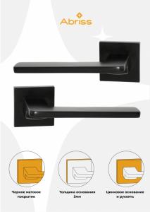 Ручка VETTORE R21.180 MBP (Чёрный Матовый) на тонком основании