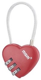 Замок навесной MSM VH1 red сердце (кодовый)