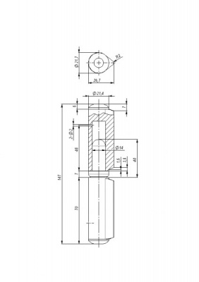 Петля приварная T2/150-22 с подшипником_2