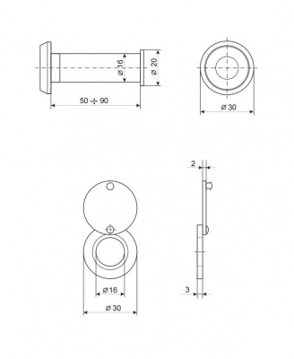 Глазок дверной Apecs 5116/50-90-AB_2