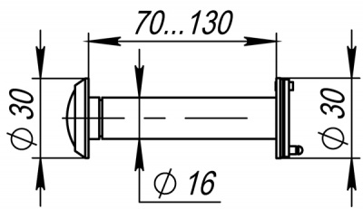 Глазок FUARO DVZ4, 16/200/70x130 AB бронза (оптика пластик, угол обзора 200) (1)
