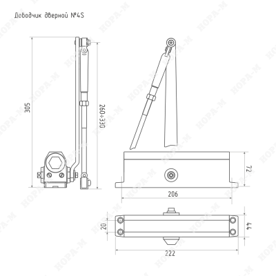 Доводчик NOTEDO DC-150 серебро_2