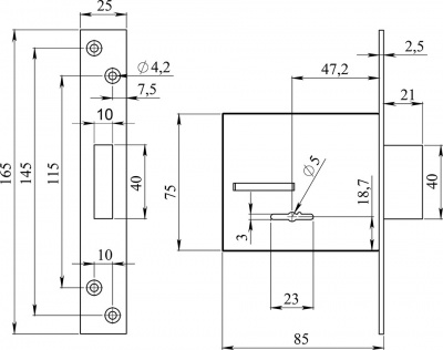 Замок врезной Герион Гарант_2