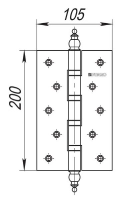 Петля универс. 4BB/E 200x105x3 PN (перл.никель) FUARO 2
