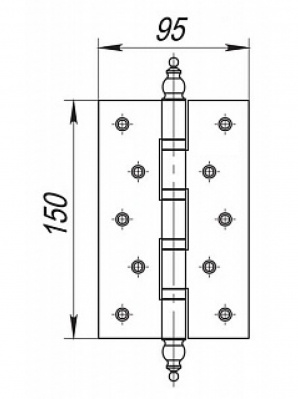 Петля универс. 4BB/E 150x95x3 WAB (мат. бронза) FUARO_2