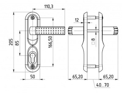 Ручка на планке Р85-9090 ХП/ХШ РИТКО