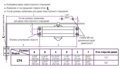Доводчик дверной LY4 85кг. алюм._2