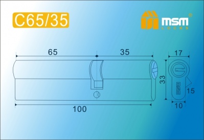 Цил.мех-зм MSM C65/35мм SN перфо.кл/кл. (Матовый никель) 2