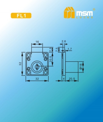Замок мебельный MSM FL1 2