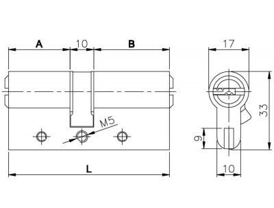 Ц.м. KALE 164 DBN-E/80 (30+10+40) mm латунь 5 кл.