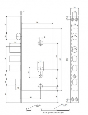 Замок тяжелый Apecs T-0523-C-CR-L_2