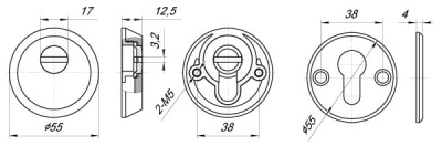 Накладка Z5513 PN мат.никель (тех.упак), винт М5х90_2