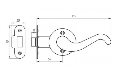 Защелка ЗЩ - 02-02 медь б/з  Зенит
