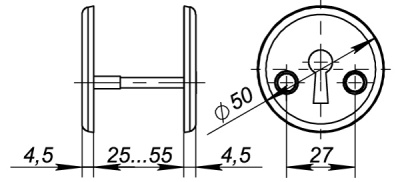 Декор.накл. ESC-S-001-CP на сувальдный замок (хром) 2