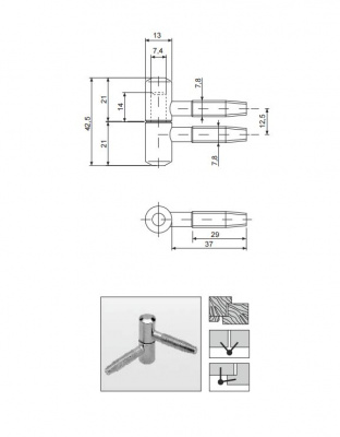 Петля ввертная Apecs 17-13 AC2