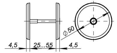 Декор.накл. ESC-001-CP заглушка (хром) 2