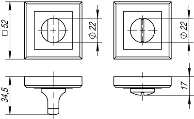 Ручка поворотная BK6 QL GR/CP-23 графит/хром