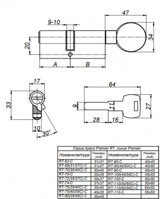 Ц.м. Apecs Premier RT- 90(40/50C)-C-NI