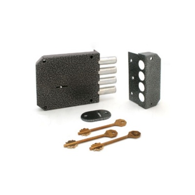 Замок накладной Симеко ЗН-1*3 (4 ригеля, лат.кл.)