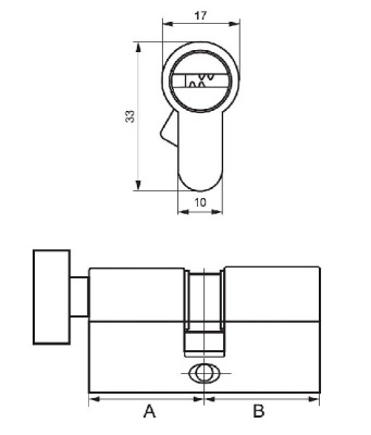 Цилиндр. мех-зм BR 200 35*55 к/верт.  хром Замкофф_2