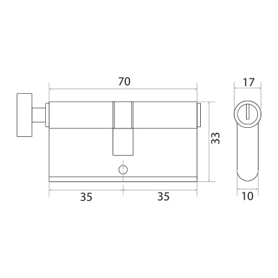 Цилиндр.мех-зм TRODOS LL-ЦМВ 70-5К CP (хром) 2