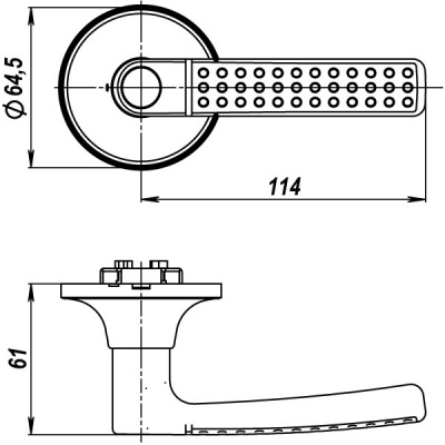 Ручка защелка 6026 SN-E (мат. никель) кл./фик. 2