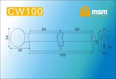 Цил.мех-зм MSM CW100mm SN перфо.кл/верт. (Матовый никель) 2