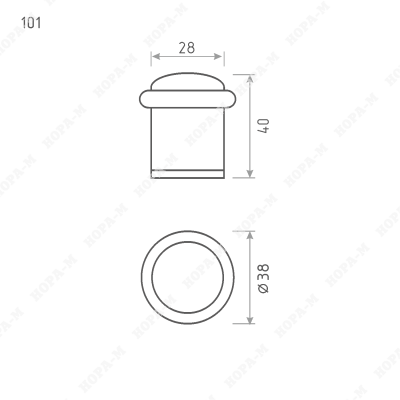Стопор 101 AC 40мм напольный ст.медь НОРА 2