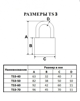 Замок навесной TS3-40 MSM	_2
