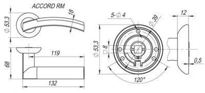 Ручка раздельная ACCORD RM SG/GP-4_2