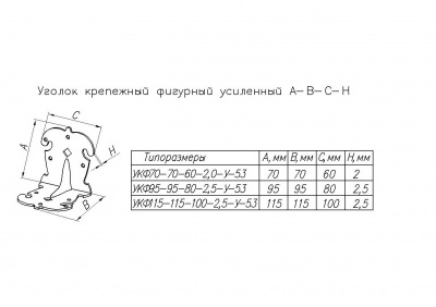 Уголок НОЭЗ 95-95-80 креп. фигурный черный матовый 2