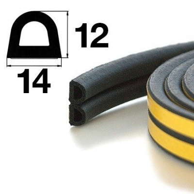 Уплотнитель D-14*12-BL самоклеящийся Apecs (40м)