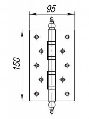 Петля универс. 4BB/E 150х95х3 PN (перл.никель)_2