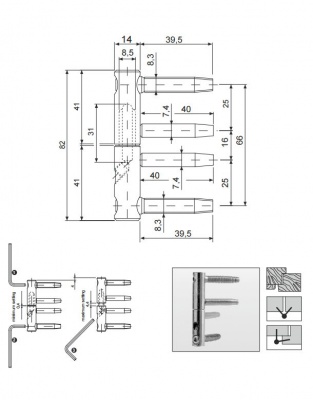 Петля ввертная Apecs 3D-14 2