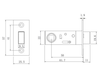 Защелка PALLADIUM магнит.100-М SN (мат.никель) BLISTER_2