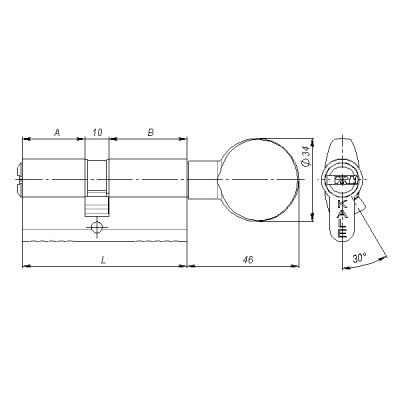 Ц.м. KALE 164 BM/80 (30+10+40C)mm латунь 5кл._2