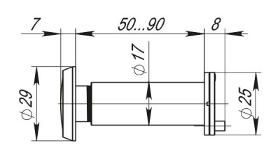 Глазок дверной DVP3 16/50-90 CP хром PUNTO_2