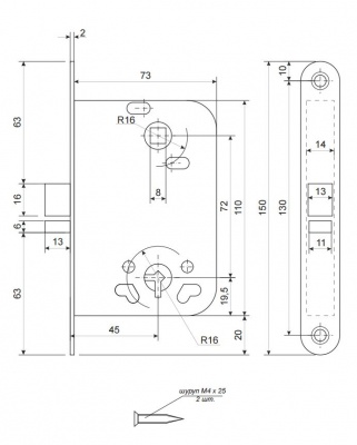 Замок межкомнатный Apecs 6000-WC/S-CR_2