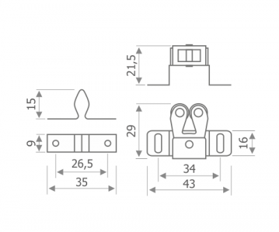 Защелка роликовая золото2