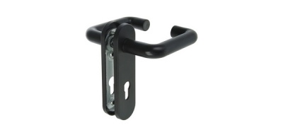 Ручка на планке АЛЛЮР РН-008М черные с пружиной для противопож. замков