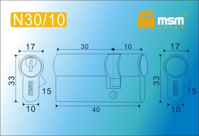 Цил.мех-зм MSM N30/10мм PB (латунь)2
