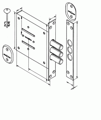 Замок врезной Цербер ЗВУ-Д дл.кл.  /С.-Пб./_2