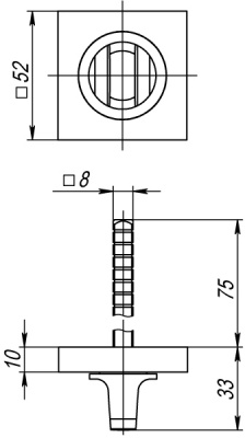 Ручка поворотная BKW8 KM SN/CP-3 (без ответной части)2