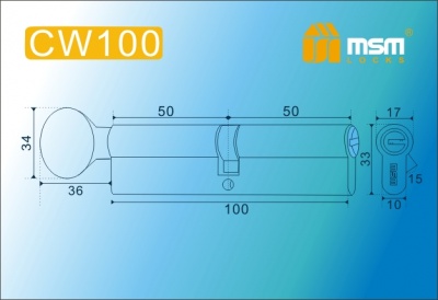 Цил.мех-зм MSM CW100mm PB перфо.кл/верт. (Полированная латунь) 2